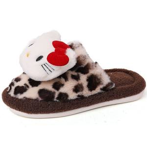 Милые домашние тапочки-кошки для девочек, зимние, теплые, с мягкой подошвой, флисом, пластиковой стелькой и подошвой из ПВХ - Product Image 5
