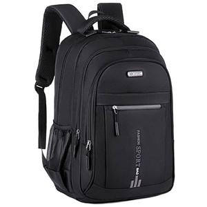 Laptop <b>Backpack</b> <b>Large</b> Capacity 15 Inches For Travel Student Unisex Black Green Blue Orange Solid Color Casual Style - Product Image 3