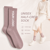 Chaussettes en coton tricotées pour adultes, respirantes, décontractées, avec logo personnalisé, pour la gym, fourniture directe usine