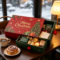 Boîte cadeau de Noël en forme d'avion avec couvercle, estampage à chaud doré personnalisable, en papier vide pour présentation de cadeaux et bonbons, vente en gros