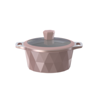 Set Peralatan Masak Anti Lengket Desain Berlian Terbaru dengan Panci dan Peralatan untuk Semua Jenis Kompor, Stok Besar