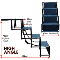 Escaliers de voiture pliants à quatre étages OEM pour chiens de compagnie Échelle télescopique de luxe antidérapante pour l'extérieur Échelle pliable pour animaux de compagnie