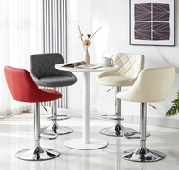 Chaises de bar pivotantes réglables en hauteur personnalisées, en cuir PU noir, pour restaurant, tabourets de bar hauts pour cuisine