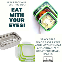 Ensemble de boîtes à lunch en acier inoxydable, empilables, boîtes à bento, boîtes à goûter avec couvercles en plastique pour enfants, rangement de cuisine
