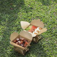 Boîte à emporter jetable en papier kraft, résistante à l'eau et à la graisse, pour la restauration rapide, boîte à lunch