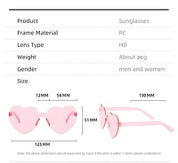 Lunettes de soleil coeur mode pour dame fille fête lunettes de soleil forme plastique femmes lunettes de soleil