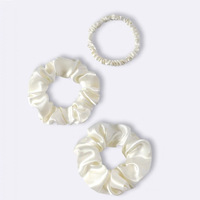 Élastique à cheveux luxueux 100% soie de mûrier, haute élasticité, anti-emmêlement, avec nœud en ruban, accessoires de mode pour femmes