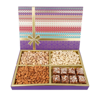 Custom Design Walnoot Pitten Cashew Droog Fruit Geschenkverpakking Hoge Kwaliteit Vier Compartimenten Noten Doos