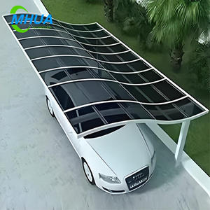 Abri d'auto gris en aluminium <span class=keywords><strong>sur</strong></span> <span class=keywords><strong>mesure</strong></span> avec forte résistance au vent Nouveau style de garages avec <span class=keywords><strong>toit</strong></span> en polycarbonate Auvents et abris de voiture - Product Image 3