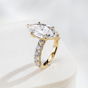 Bague solitaire en or 18 carats de forme marquise Messi Jewelry MSR-2084, bague de mode avec diamant de laboratoire - Product Image 4