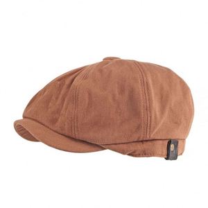 Venta al por mayor Color sólido 8 Panel Newsboy boina hiedra sombrero Vintage Tweed gorra plana para los hombres para playa deportes fiesta esquí pesca escenas - Product Image 3