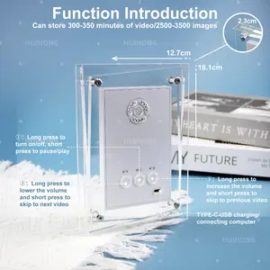 Neue heiß verkaufte Produkte Bunter NFT Transparentes elektronisches Album exklusiver digitaler Acryl-Player Motion Video Foto rahmen