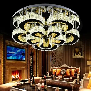 Accesorios de iluminación para el hogar de nuevo estilo, luz de techo de cristal Led moderna redonda de lujo para sala de estar - Product Image 2