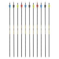 STARCN Archery Flèches en carbone mixte 6 mm à pointes fixes, ailettes en caoutchouc et nocks à broche pour le tir sur cible, la chasse et le tir sportif
