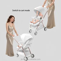 Poussette bébé en lin avec nacelle haute, siège inclinable multifonction pliable, landau de voyage pour nouveau-né jusqu'à 3 ans