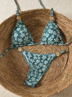 Maillots de bain pour femmes au design vibrant, bikinis bandeau coquins, maillots de bain brésiliens en stock