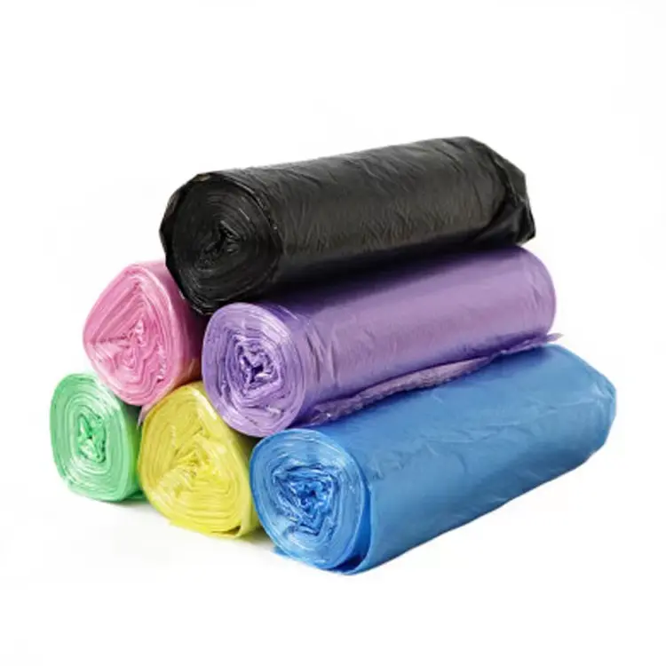 High Quality Colorful Recycled PE Garbage Bag Drawstring Trash Bag