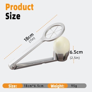 Coupe-œufs et batteur à œufs manuel portable Looen en métal, compatible lave-vaisselle, durable, pour œufs durs, usage domestique - Product Image 2