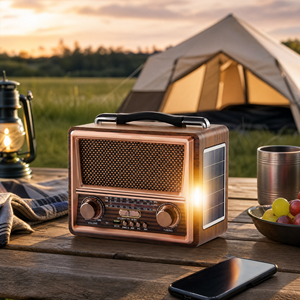 <span class=keywords><strong>Radio</strong></span> portable vintage en bois RAISENG R-2055BT, OEM d'usine, 3 bandes AM FM SW, lecteur MP3 USB TF, <span class=keywords><strong>radio</strong></span> rechargeable - Product Image 6
