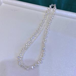 Collier de perles d'eau douce naturelles double couche de haute qualité Wenchi, couche extérieure 2-3 mm, couche intérieure impeccable 5,5-6 mm, boîte cadeau - Product Image 2