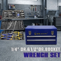 WEIDA Profesional 90pcs Set Kunci CRV Tang Obeng Kotak Alat Keras OEM Set Peralatan Tangan Garansi 3 Tahun untuk Perbaikan