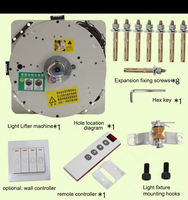 Système de télécommande électrique Lustre Maintenance Palan Treuil Poulie Réglable Hauteur Haut Plafonnier Lifter