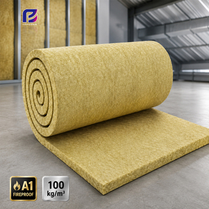 Rouleau <span class=keywords><strong>de</strong></span> <span class=keywords><strong>laine</strong></span> <span class=keywords><strong>de</strong></span> <span class=keywords><strong>roche</strong></span> ignifuge 100 kg/m³, <span class=keywords><strong>laine</strong></span> minérale <span class=keywords><strong>haute</strong></span> <span class=keywords><strong>densité</strong></span> pour l'isolation <span class=keywords><strong>acoustique</strong></span> des murs <span class=keywords><strong>de</strong></span> bâtiments et des toitures métalliques HVAC - Product Image 1