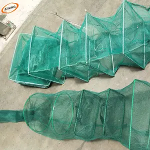 水产养殖陷阱 9.5 米长的HDPE长捕鱼陷阱蟹虾龙虾Creel与拉链开口塑料涂层线