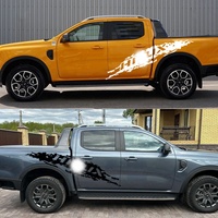 2 autocollants graphiques latéraux personnalisables en vinyle imperméable pour véhicule, pour Hilux Pickup, autocollants uniques pour carrosserie de voiture