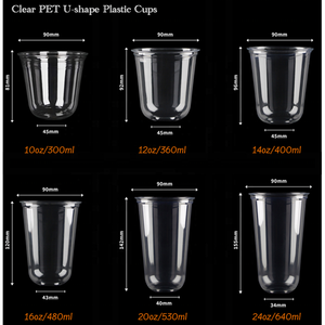 <span class=keywords><strong>Gobelet</strong></span> en <span class=keywords><strong>plastique</strong></span> PET transparent jetable à fond rond en U avec logo personnalisé, 12, 14, 16 oz, avec couvercle à paille pour café glacé et matcha à emporter - Product Image 2