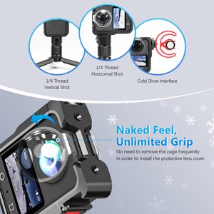 Marco Protector de Aluminio Amazear Osmo 360, Jaula Metálica Resistente a Impactos, Múltiples Soportes, Tapa de Lente, Protección Completa, Solución de Expansión - Product Image 5