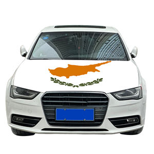 Couverture nationale de capot de voiture abordable drapeau chypriote couverture de moteur de voiture drapeau vente directe d'usine tissu polyester - Product Image 6