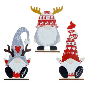 Vente en gros de décorations de Noël en bois YIJIA, bonnets en forme de flocon de neige, gnomes Rudolph, <span class=keywords><strong>rennes</strong></span>, poupées, décorations de Noël pour la maison - Product Image 2