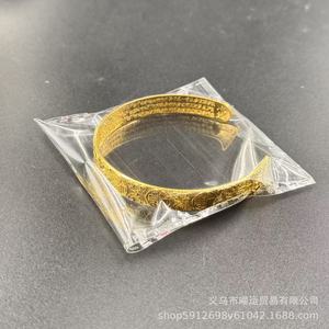 Pulsera de Oro Abierta para Mujer con Diseño de Cielo Estrellado y Sutra del Corazón, Estilo Antiguo, Cien Bendiciones, Protección del Color, a la Moda - Product Image 4