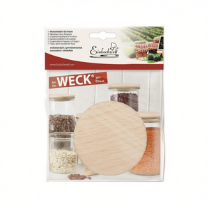Couvercles en bois Weck 80 mm en hêtre pour bocaux de conservation, lot de 10 - Product Image 2