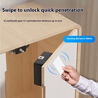 Serrure de porte durable et polie, antivol, à détection de carte NFC, connexion mobile, sans perçage externe requis pour armoires et placards