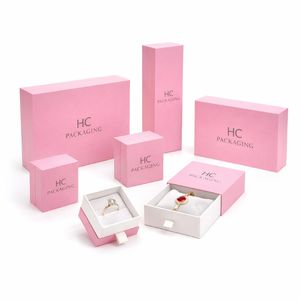 Boîte de luxe rigide à tiroir pour parure collier et boucles d'oreilles, avec insert en EVA, vernis UV sélectif, logo personnalisé, pelliculage mat, vente en gros OEM - Product Image 3