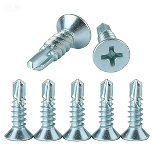 Tornillos Autoperforantes <span class=keywords><strong>de</strong></span> Cabeza Avellanada, Recubiertos <span class=keywords><strong>de</strong></span> Zinc, Azul Blanco, para Materiales <span class=keywords><strong>de</strong></span> Construcción - Product Image 1