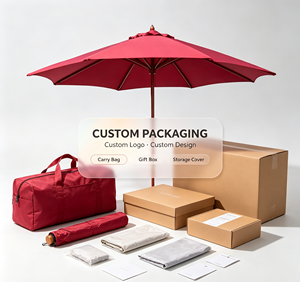 Custom Logo Modern Waterproof Beach Garden Umbrella Aluminium Alloy Frame Silk Screen Printed Outdoor Sun Shade for Promotional - Product Image 3