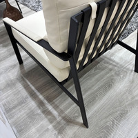 Fauteuil d'appoint moderne en cuir PU noir, livraison gratuite aux États-Unis, fauteuil de salon ergonomique inclinable avec coussin résistant aux rayures et pieds robustes