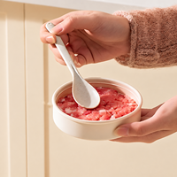 Boîte de congélation ronde empilable en silicone pour portions de viande avec couvercle 11 cm, réutilisable pour la préparation des repas, la cuisine et le réfrigérateur