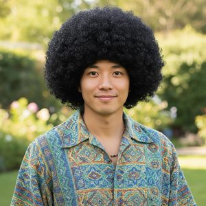 Perruque <span class=keywords><strong>Afro</strong></span> Courte Bouclée Volumineuse pour Hommes Noirs, Modèle M041, En Stock - Product Image 2