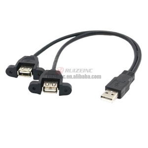 แบ่งออกเป็นสายเคเบิล USB ตัวเมีย1สายลาก2ที่มีรูสกรูคงที่ - Product Image 1