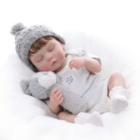Yeezwood Schlafpuppen 50cm Reborn Babypuppe Vollsilikon-Spielzeug Realistische Neugeborene Weiche Silikon-Reborn-Babypuppe für Mädchen