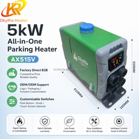 Chauffage diesel de stationnement haut de gamme OkyRie AX515V 5KW à quatre sorties, certifié CE ROHS, chauffage sûr pour camions longue portée, camping-cars et caravanes