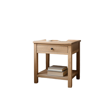 Modern Solid Wood Custom Nightstand with Drawer and Storage <b>Shelf</b> Side Table for Bedroom and Living Room - Product Image 2