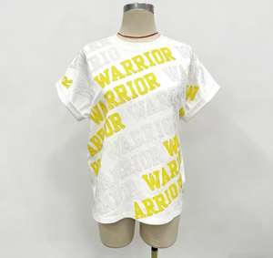 फैक्टरी थोक-कंधे की छोटी आस्तीन कपास टी-शर्ट ब्लेज़ महिलाओं के लिए कस्टम सीक्विन टी-शर्ट - Product Image 1