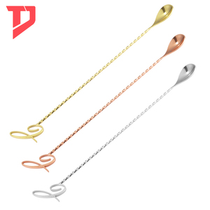 Dụng Cụ Quán <span class=keywords><strong>Bar</strong></span> Bằng Kim Loại Tùy Chỉnh, Thìa Quán <span class=keywords><strong>Bar</strong></span> Bằng Thép Không Gỉ, Thìa Pha Chế Cocktail Chuyên Nghiệp Để Uống - Product Image 5