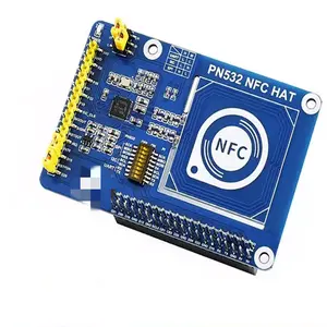 树莓PI NFC扩展板的PN532 NFC模块支持UART/SPI/I2C接口，用于近场通信