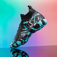 Vente en gros usine Chaussures de football unisexe de haute qualité, dernières chaussures à crampons d'intérieur, design à crampons brisés, tige en PU, Automne/Hiver US